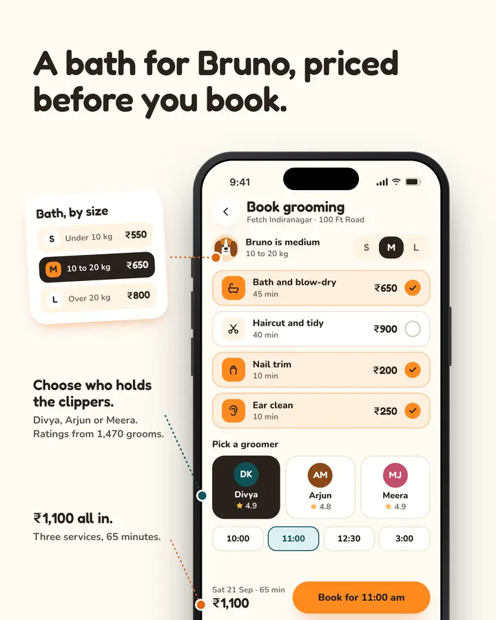 Fetch: Grooming booking