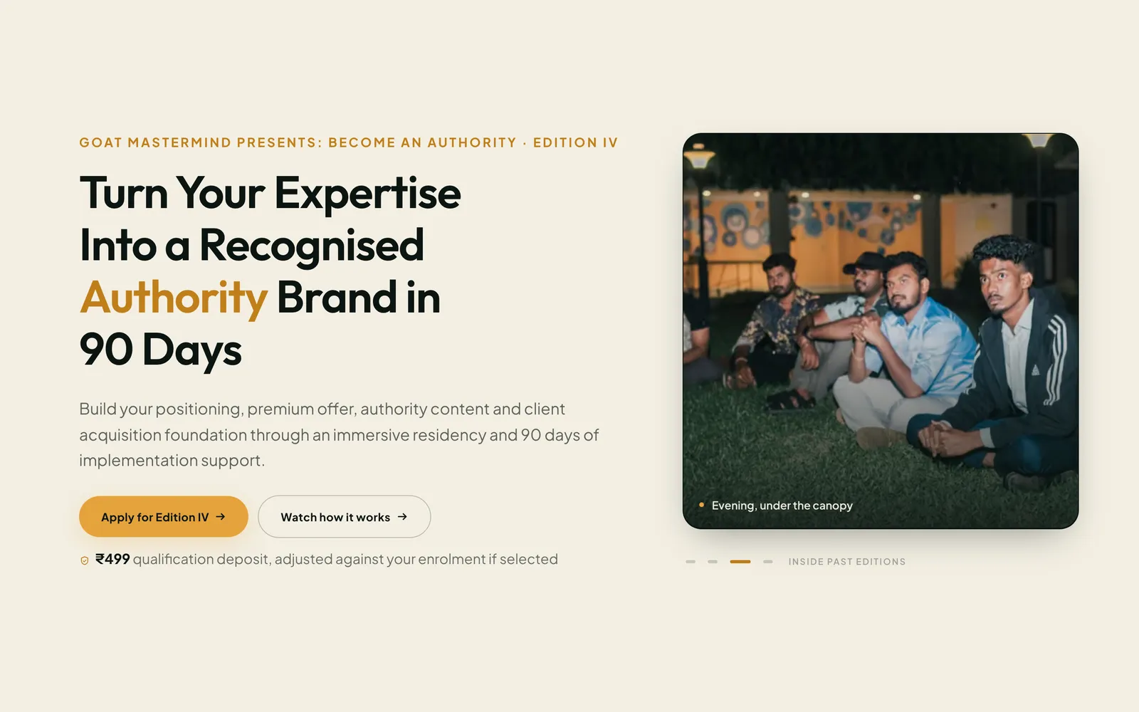 Screenshot of Become an Authority