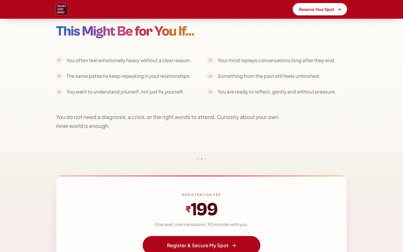Heart & Mind: This might be for you if…