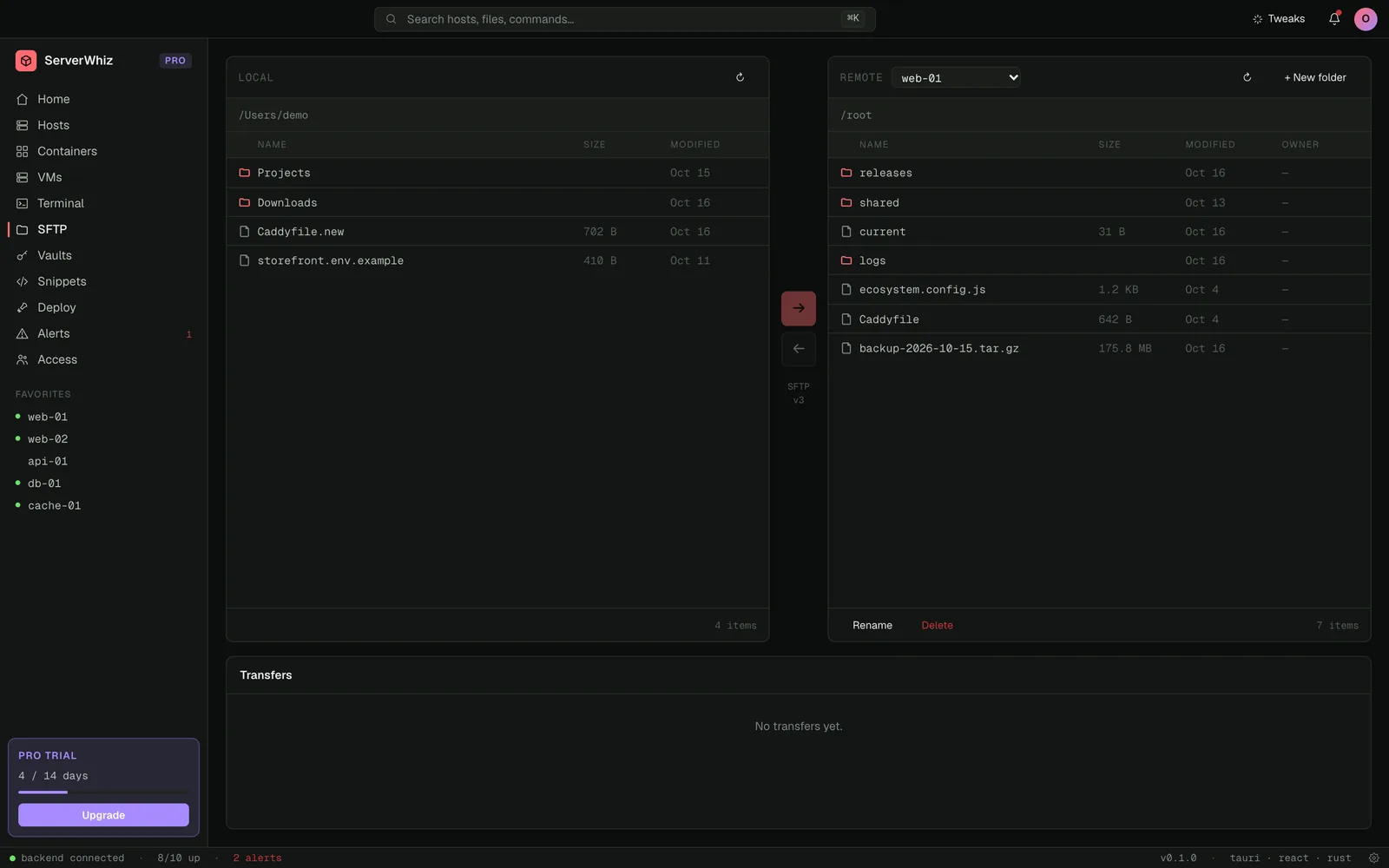 ServerWhiz: SFTP