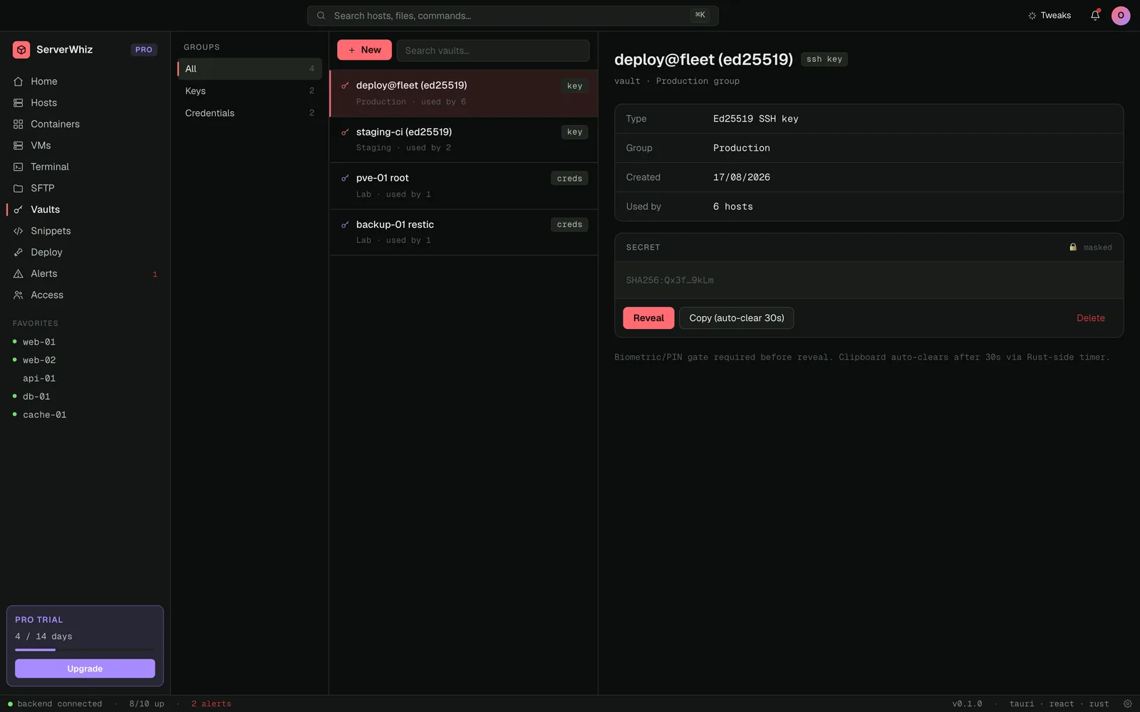 ServerWhiz: Vaults