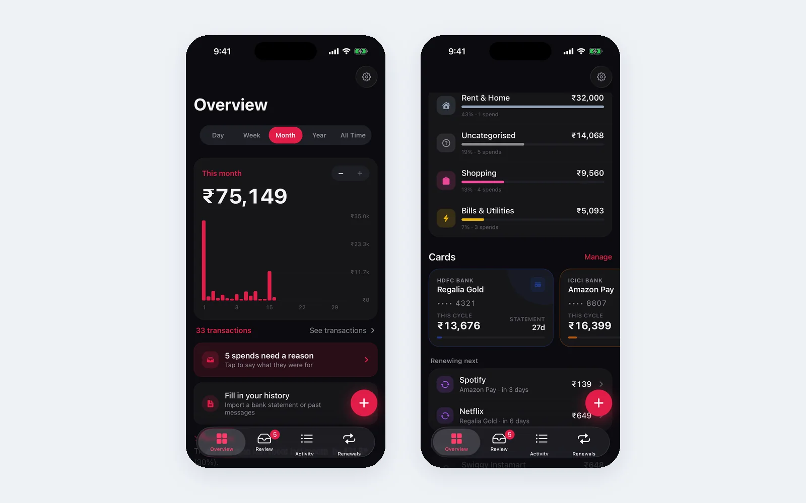 SpendPilot: Overview and cards