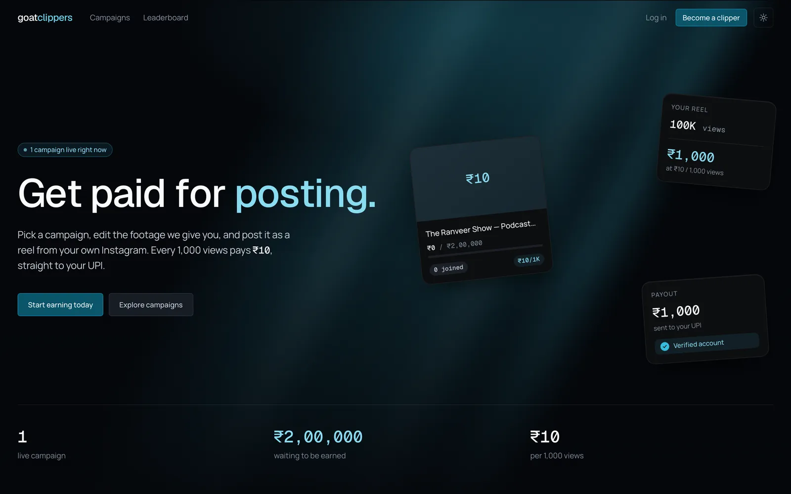 Screenshot of GoatClippers