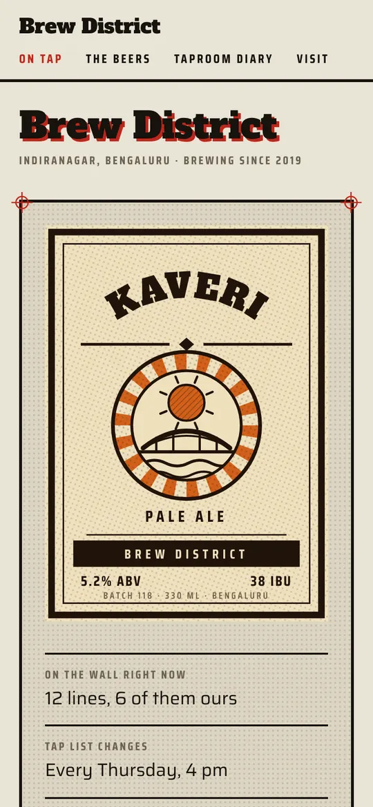 Brew District on a phone
