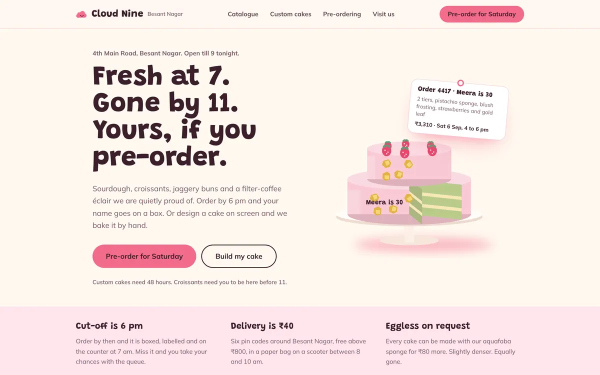Cloud Nine Bakery on desktop