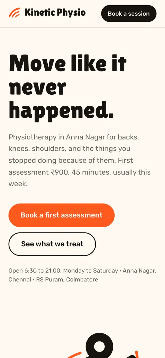 Kinetic Physio on a phone