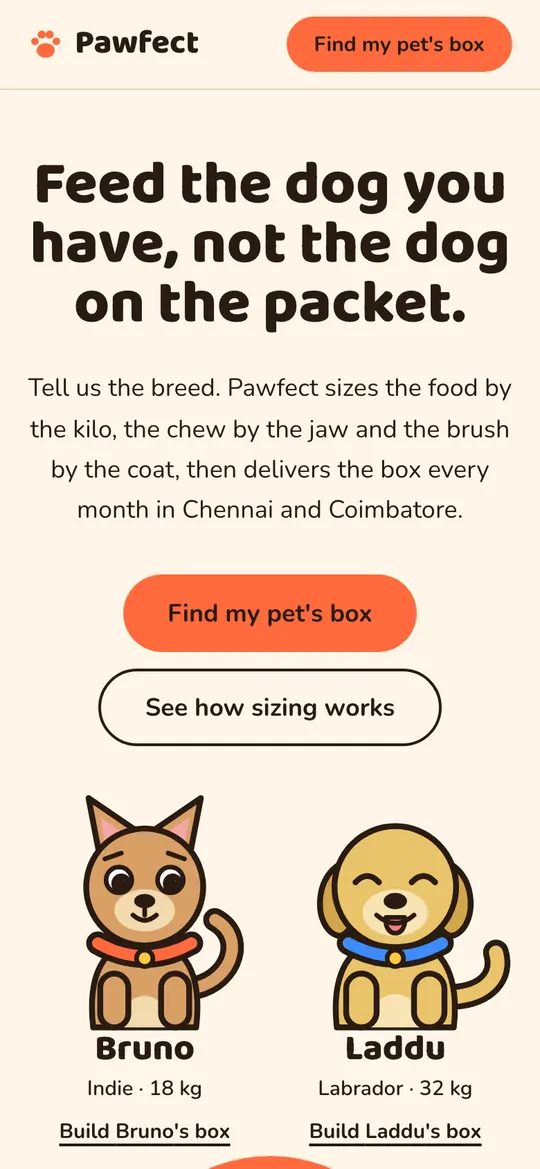 Pawfect on a phone