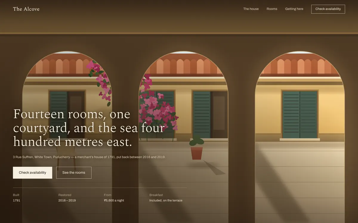The Alcove on desktop