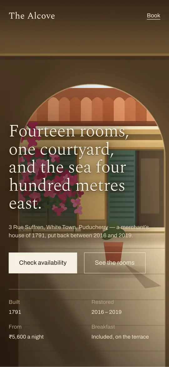 The Alcove on a phone